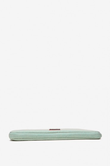 Laptop case in green fabric
