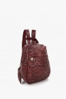 Women\'s burgundy backpack in braided leather