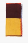 Pañuelo de mujer de lana con estampado a cuadros multicolor