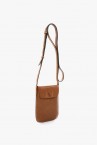 Cognac leather mobile phone bag