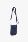 Blue leather mobile phone bag