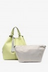 Women\'s green shopper bag with tassel