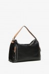 Women\'s black hobo bag with tassel