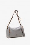 Women\'s grey crossbody bag with tassel