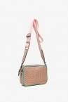 Women\'s pink braided shoulder bag