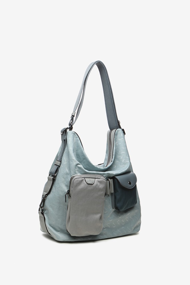 Bolso-mochila de mujer nylon azul | Abbacino