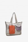 Bolso shopper de mujer en nylon beige