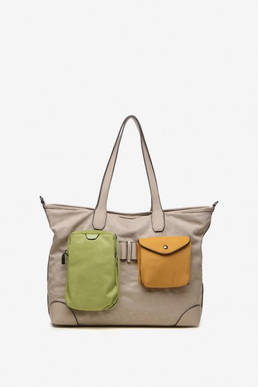 Women's nylon kamel shopper bag