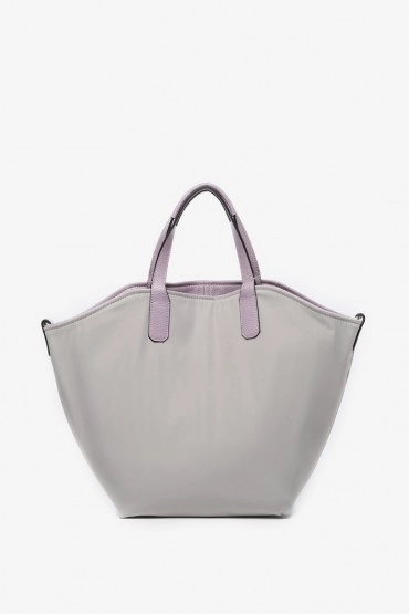 Women's reversible shopper bag in grey