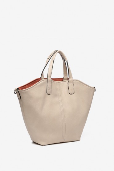 Women's reversible shopper bag in orange