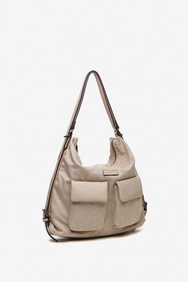 Women's kamel backpack-bag with print