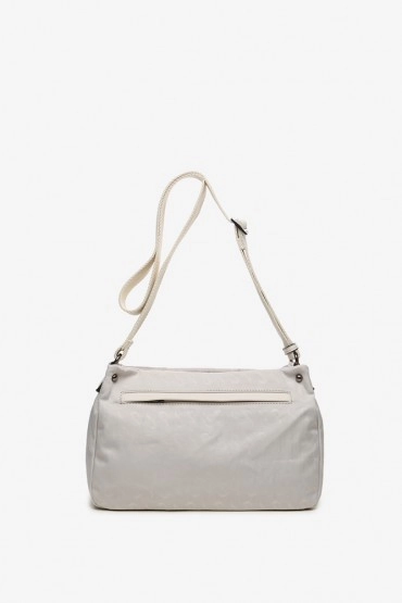 Women's beige crossbody bag with print