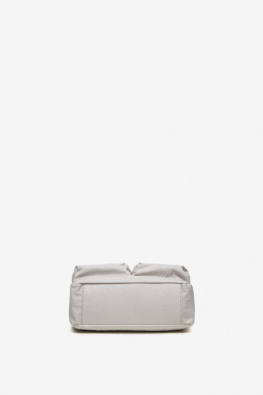 Women's beige crossbody bag with print