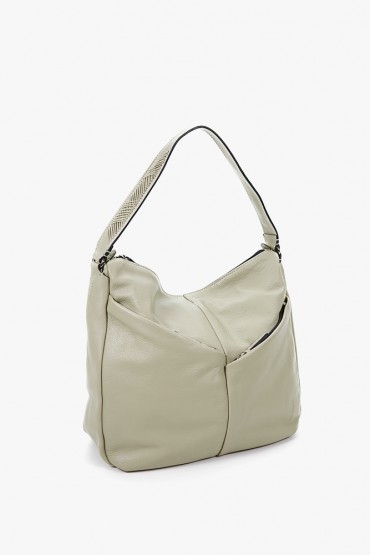 Woman's hobo bag in green leather
