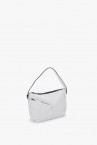 Woman\'s small hobo bag in white leather
