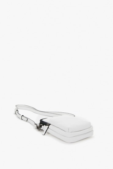 White leather mobile phone bag