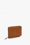 Women\'s medium cognac leather wallet