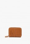 Women\'s small cognac leather wallet