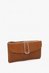 Women\'s large cognac leather wallet