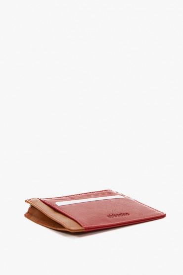 Women's red leather card holder