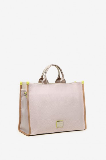 Women's shopper bag in pink fabric