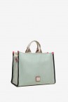Women\'s shopper bag in green fabric