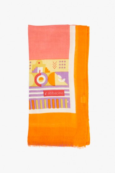 Pañuelo de mujer estampado en naranja