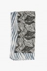 Women\'s scarf with black and white tropical print