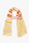 Women\'s scarf with striped print in yellow