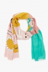 Women\'s scarf with yellow floral print