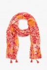 Women\'s scarf with red mini floral print