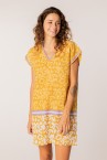 Women\'s cotton kaftan with yellow print