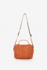 Women\'s crossbody bag in orange braided leather