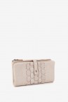 Women\'s large wallet in beige braided leather