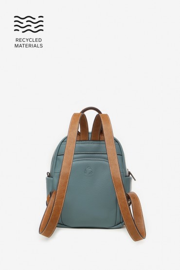 Women's backpack in blue recycled materials