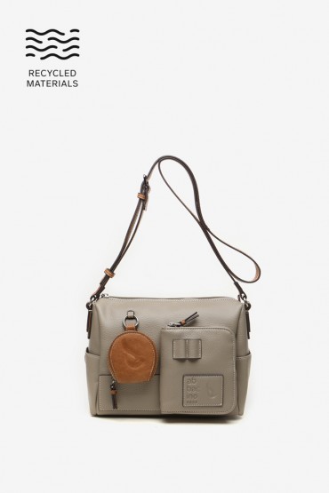 Women's crossbody bag in green recycled materials