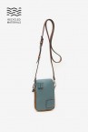 Mobile phone bag in blue recycled materials