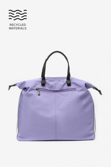Women's shopper bag in lavender recycled fabrics