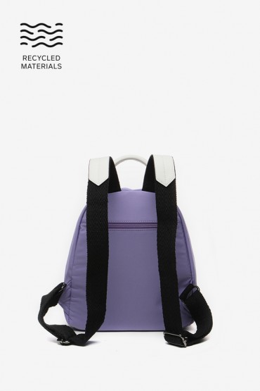 Women's backpack in lavender recycled fabrics