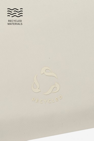 Women's croosbody bag in beige recycled fabrics