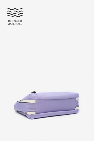 Women's crossbody bag in lavender recycled fabrics