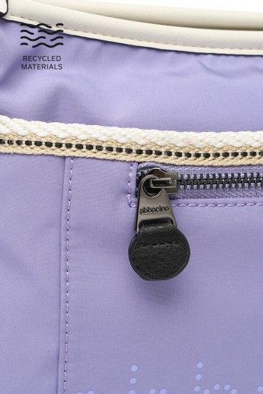 Women's crossbody bag in lavender recycled fabrics