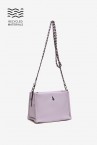 Women\'s satin shoulder bag in lavender recycled materials