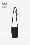Women\'s black mini phone bag in recycled materials