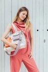 Women\'s nylon beige shopper bag