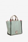 Women\'s shopper bag in green fabric