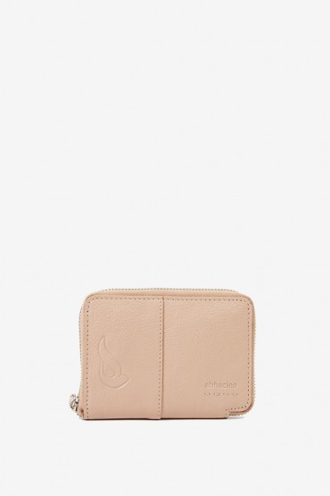 Women's medium beige leather wallet