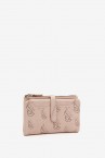 Women\'s medium wallet in beige die-cut leather