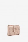 Women\'s small wallet in beige die-cut leather
