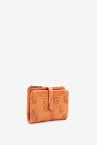 Women\'s small wallet in orange die-cut leather